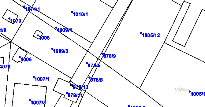 Parcela st. 878/9 v KÚ Kosmonosy, Katastrální mapa
