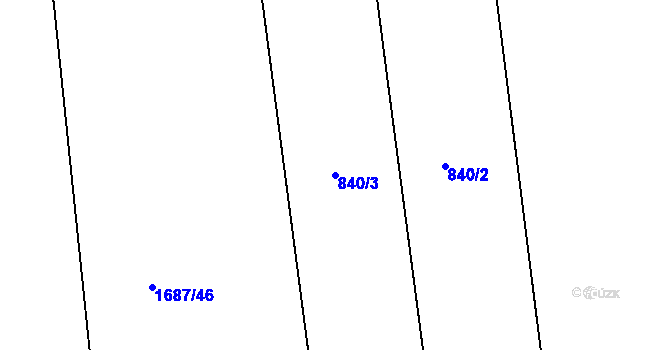 Parcela st. 840/3 v KÚ Kosmonosy, Katastrální mapa