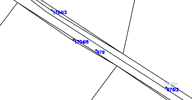 Parcela st. 979 v KÚ Kosmonosy, Katastrální mapa