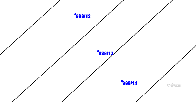Parcela st. 988/13 v KÚ Kosmonosy, Katastrální mapa