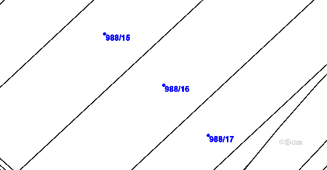 Parcela st. 988/16 v KÚ Kosmonosy, Katastrální mapa