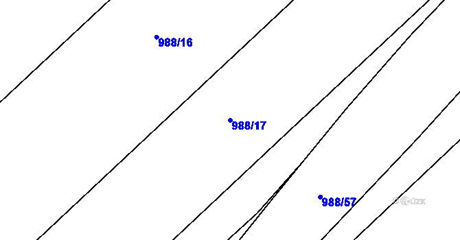 Parcela st. 988/17 v KÚ Kosmonosy, Katastrální mapa