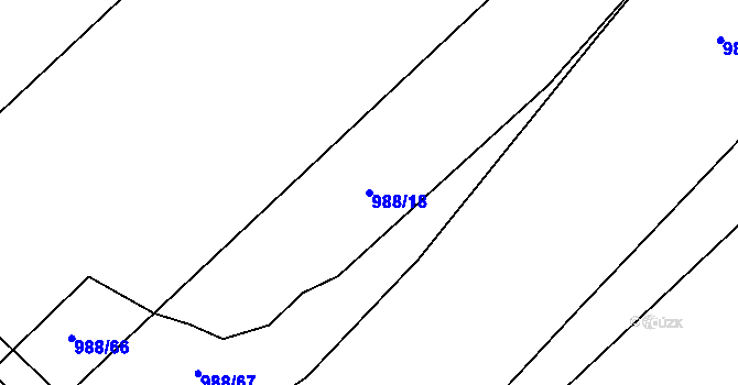 Parcela st. 988/18 v KÚ Kosmonosy, Katastrální mapa