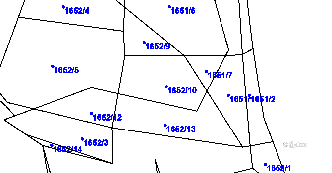 Parcela st. 1652/10 v KÚ Kosmonosy, Katastrální mapa