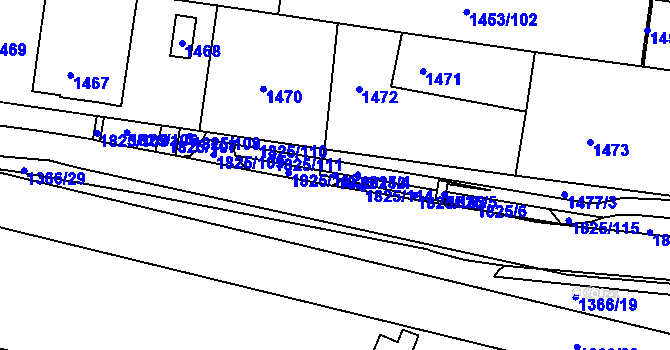 Parcela st. 1825/113 v KÚ Kosmonosy, Katastrální mapa