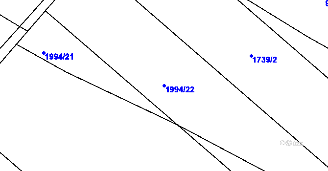 Parcela st. 1994/22 v KÚ Kosmonosy, Katastrální mapa
