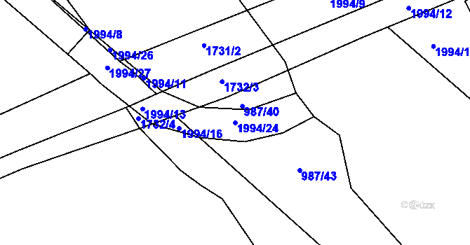 Parcela st. 1994/24 v KÚ Kosmonosy, Katastrální mapa