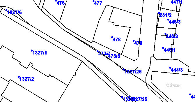Parcela st. 473/7 v KÚ Kosmonosy, Katastrální mapa