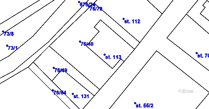 Parcela st. 113 v KÚ Kosořice, Katastrální mapa