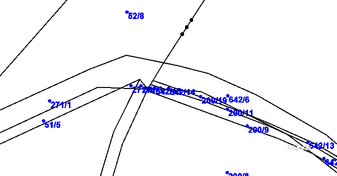 Parcela st. 642/14 v KÚ Kosořice, Katastrální mapa