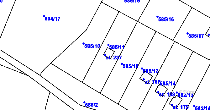 Parcela st. 237 v KÚ Kosov, Katastrální mapa