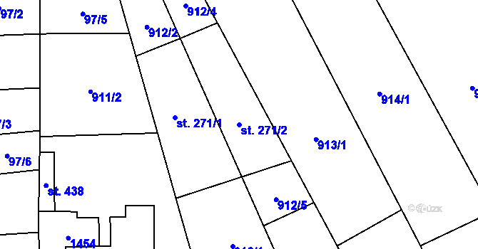 Parcela st. 271/2 v KÚ Kostelany nad Moravou, Katastrální mapa