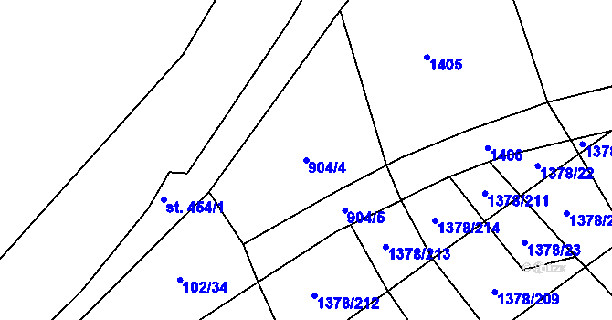 Parcela st. 904/4 v KÚ Kostelany nad Moravou, Katastrální mapa