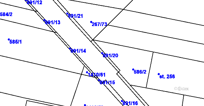 Parcela st. 891/20 v KÚ Kostelany nad Moravou, Katastrální mapa