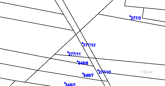 Parcela st. 277/12 v KÚ Kostelany nad Moravou, Katastrální mapa