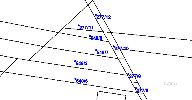 Parcela st. 548/7 v KÚ Kostelany nad Moravou, Katastrální mapa