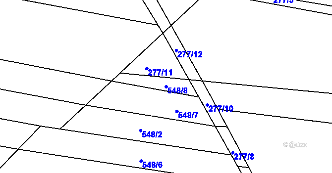 Parcela st. 548/8 v KÚ Kostelany nad Moravou, Katastrální mapa