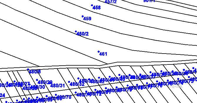 Parcela st. 461 v KÚ Kostelany nad Moravou, Katastrální mapa