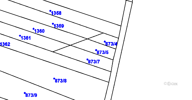 Parcela st. 873/5 v KÚ Kostelany nad Moravou, Katastrální mapa