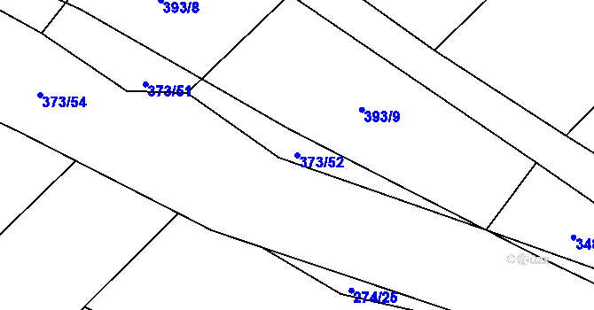 Parcela st. 373/52 v KÚ Hroznějovice, Katastrální mapa