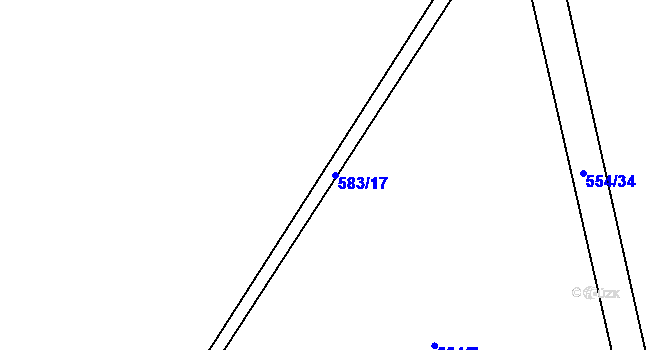 Parcela st. 583/17 v KÚ Hroznějovice, Katastrální mapa