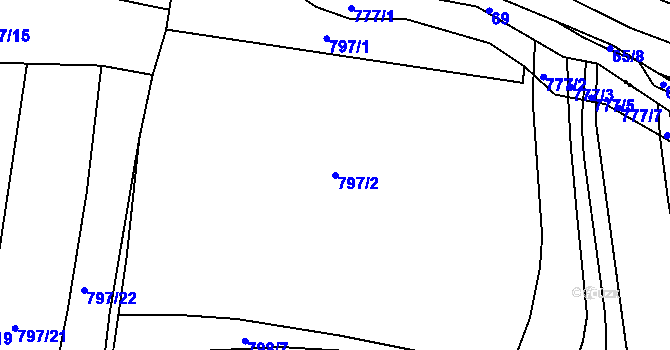 Parcela st. 797/2 v KÚ Kostelec, Katastrální mapa