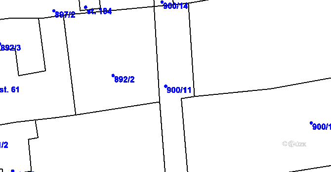 Parcela st. 900/11 v KÚ Kostelec, Katastrální mapa