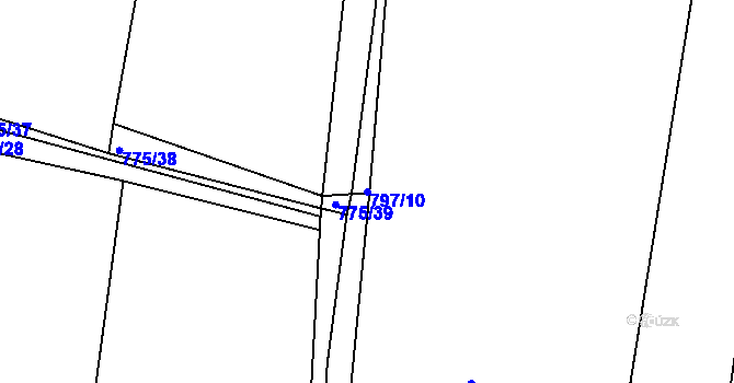Parcela st. 797/10 v KÚ Kostelec, Katastrální mapa