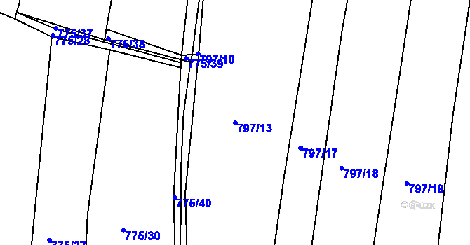 Parcela st. 797/13 v KÚ Kostelec, Katastrální mapa