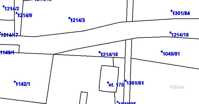 Parcela st. 1214/18 v KÚ Kostelec u Stříbra, Katastrální mapa