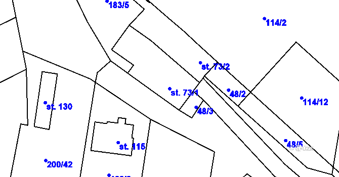 Parcela st. 73/1 v KÚ Kostelec u Stříbra, Katastrální mapa