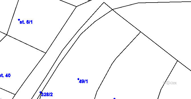 Parcela st. 34/1 v KÚ Lšelín, Katastrální mapa