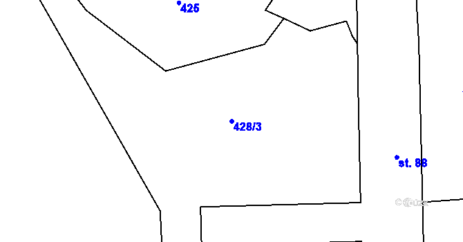 Parcela st. 428/3 v KÚ Nedražice, Katastrální mapa