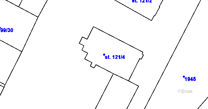 Parcela st. 121/4 v KÚ Kostelec u Jihlavy, Katastrální mapa