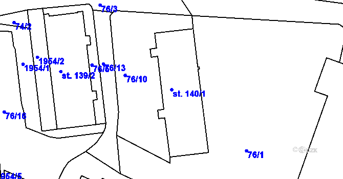 Parcela st. 140/1 v KÚ Kostelec u Jihlavy, Katastrální mapa