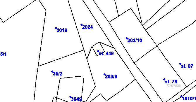 Parcela st. 449 v KÚ Kostelec u Jihlavy, Katastrální mapa
