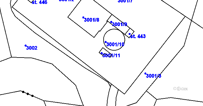 Parcela st. 3001/11 v KÚ Kostelec u Jihlavy, Katastrální mapa