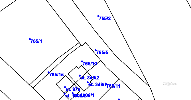 Parcela st. 765/5 v KÚ Kostelec u Zlína, Katastrální mapa
