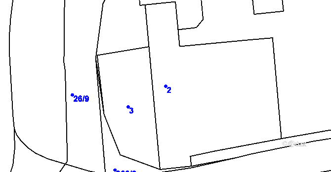 Parcela st. 2 v KÚ Štípa, Katastrální mapa