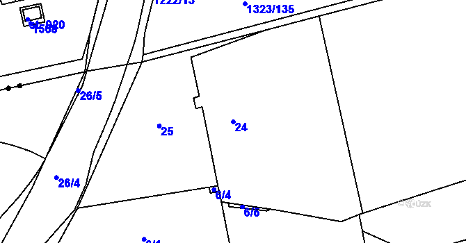 Parcela st. 24 v KÚ Štípa, Katastrální mapa
