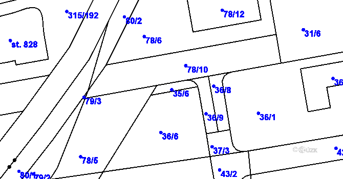 Parcela st. 35/6 v KÚ Štípa, Katastrální mapa