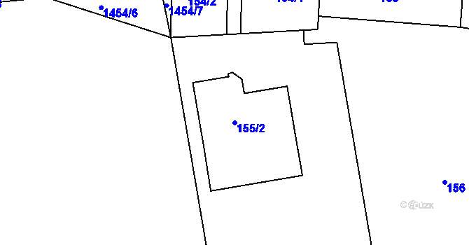 Parcela st. 155/2 v KÚ Štípa, Katastrální mapa