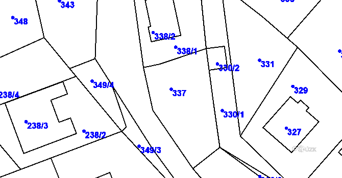 Parcela st. 337 v KÚ Štípa, Katastrální mapa