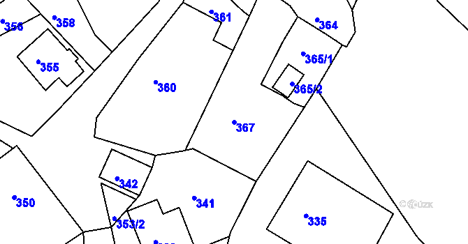 Parcela st. 367 v KÚ Štípa, Katastrální mapa
