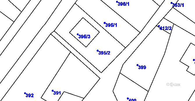 Parcela st. 395/2 v KÚ Štípa, Katastrální mapa