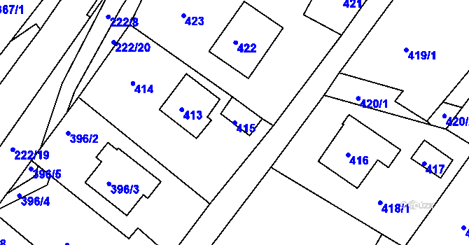 Parcela st. 415 v KÚ Štípa, Katastrální mapa