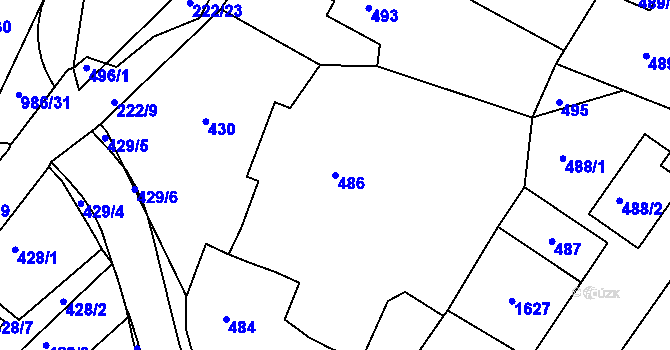 Parcela st. 486 v KÚ Štípa, Katastrální mapa