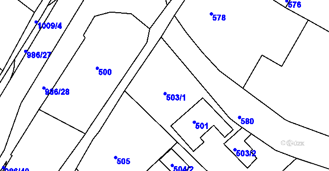 Parcela st. 502 v KÚ Štípa, Katastrální mapa