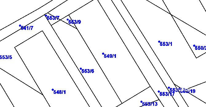 Parcela st. 549/1 v KÚ Štípa, Katastrální mapa