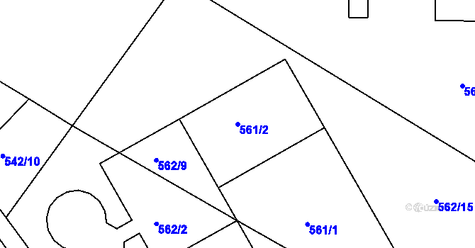 Parcela st. 561/2 v KÚ Štípa, Katastrální mapa